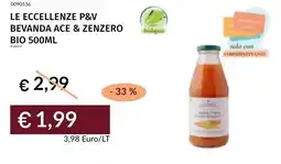 Prezzemolo e Vitale Le eccellenze p&v bevanda ace & zenzero bio offerta