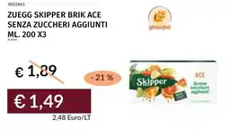 Prezzemolo e Vitale Zuegg skipper brik ace senza zuccheri aggiunti offerta