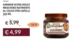 Prezzemolo e Vitale Garnier ultra dolce maschera nutriente al cocco per capelli offerta