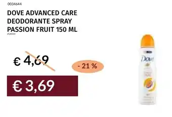 Prezzemolo e Vitale Dove advanced care deodorante spray passion fruit offerta