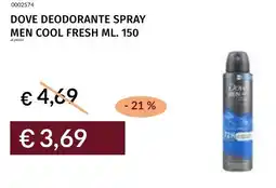 Prezzemolo e Vitale Dove deodorante spray men cool fresh offerta
