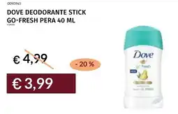 Prezzemolo e Vitale Dove deodorante stick go-fresh pera offerta