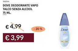 Prezzemolo e Vitale Dove deodorante vapo talco senza alcool offerta
