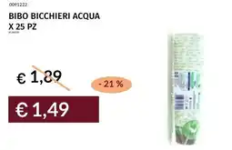 Prezzemolo e Vitale Bibo bicchieri acqua offerta