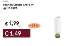 Prezzemolo e Vitale Bibo bicchiere caffe in carta 50pz offerta