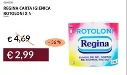 Prezzemolo e Vitale Regina carta igienica rotoloni x4 offerta