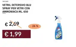 Prezzemolo e Vitale Vetril detersivo blu spray per vetri con ammoniaca offerta