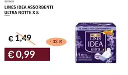Prezzemolo e Vitale Lines idea assorbenti ultra notte x 8 offerta