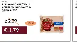 Prezzemolo e Vitale Purina one mini/small adulti pollo e manzo in salsa offerta