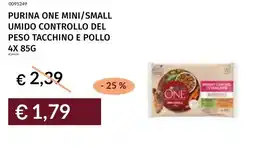 Prezzemolo e Vitale Purina one mini/small umido controllo del peso tacchino e pollo offerta