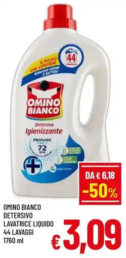 A&O Omino bianco detersivo lavatrice liquido 44 lavaggi offerta