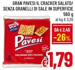 A&O Gran pavesi il cracker salato/ senza granelli di sale in superficie offerta