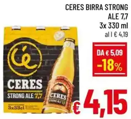 A&O Ceres birra strong ale 7,7 offerta