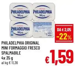 A&O Philadelphia original mini formaggio fresco spalmabile offerta