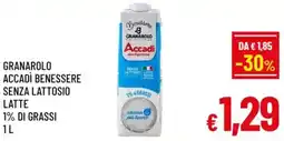 A&O Granarolo accadì benessere senza lattosio latte 1% di grassi offerta