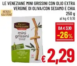 A&O Le veneziane mini grissini con olio extra vergine di oliva/con sesamo e chia offerta