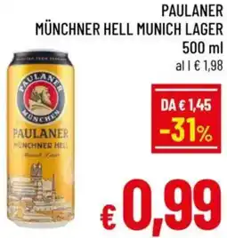A&O Paulaner münchner hell munich lager offerta