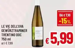 A&O Le vie dell'uva gewürztraminer trentino doc offerta