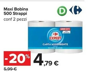 Carrefour Maxi bobina 500 strappi offerta