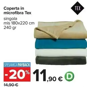 Carrefour Tex coperta in microfibra offerta