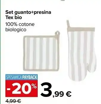 Carrefour Tex bio set guanto offerta
