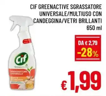 A&O Cif greenactive sgrassatore universale/multiuso con candeggina/vetri brillanti offerta