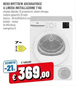 A&O BEKO BMT73EW ASCIUGATRICE A LIBERA INSTALLAZIONE 7 KG offerta