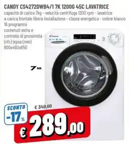A&O CANDY CS4272DWB4/17K 1200G 45C LAVATRICE offerta