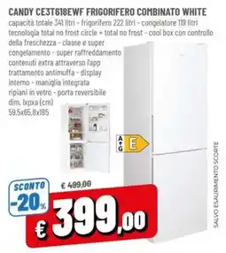 A&O CANDY CE3T618EWF FRIGORIFERO COMBINATO WHITE offerta