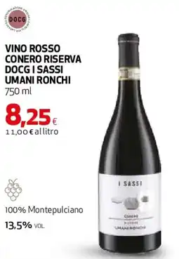 Ipercoop Vino rosso conero riserva docg i sassi umani ronchi offerta