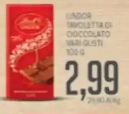 Supermercati Piccolo Lindor tavoletta di cioccolato offerta