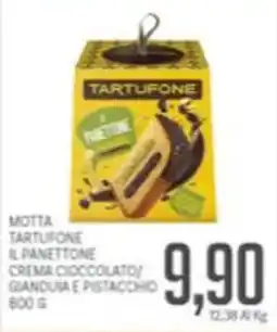 Supermercati Piccolo Motta tartufone il panettone crema cioccolato gianduia e pistacchio offerta