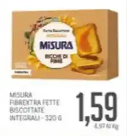 Supermercati Piccolo Misura fibrextra fette biscottate integrali offerta