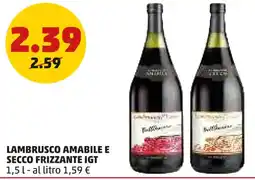 PENNY Lambrusco amabile e secco frizzante igt offerta