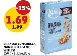 PENNY Granola con crusca, mandorle e semi WELLESS offerta