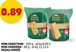 PENNY Mini panettone e mini pandoro REGALI BONTÀ offerta