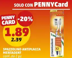PENNY Spazzolino antiplacca MENTADENT offerta