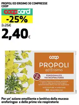 Coop Propoli ed erisimo 30 compresse COOP offerta