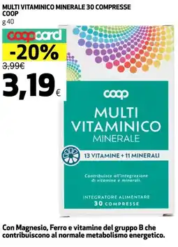 Coop Multi vitaminico minerale 30 compresse COOP offerta