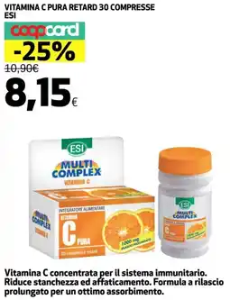 Coop Vitamina c pura retard 30 compresse ESI offerta