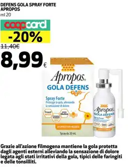 Coop Defens gola spray forte APROPOS offerta