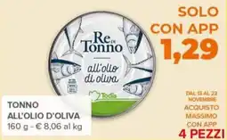 Todis Tonno all'olio d'oliva offerta