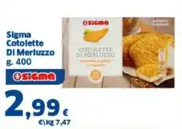 Orizzonte Supermercati Sigma Cotolette DI Merluzzo offerta