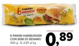 Todis 6 panini hamburger con semi di sesamo offerta