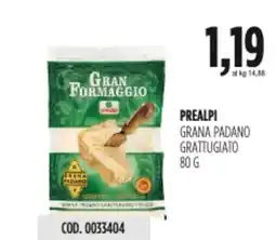 Carico Cash & Carry Prealpi grana padano grattugiato offerta