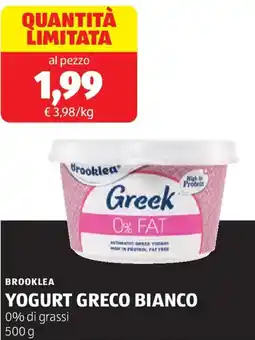 ALDI Brooklea yogurt greco bianco offerta
