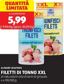 ALDI Almare seafood filetti di tonno xxl offerta