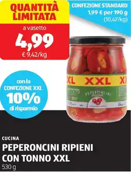 ALDI Cucina peperoncini ripieni con tonno xxl offerta