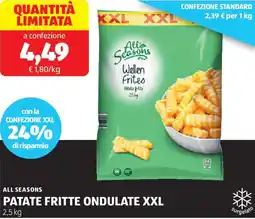 ALDI All seasons patate fritte ondulate xxl offerta