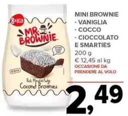 Todis Mini brownie vaniglia/cocco/ cioccolato e smarties offerta